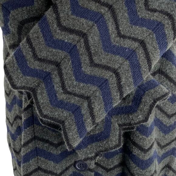 Amina Rubinacci Italy Wool Blend Chevron Knit Longline Sweater 42 Button Down - Picture 9 of 13